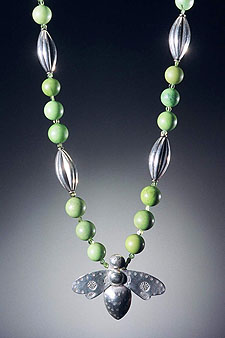 Green Turquoise Thai Bumble Bee Necklace