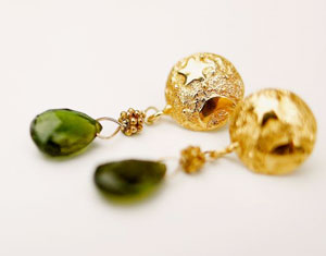 Green tourmaline earrings