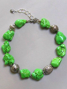 Green Turquoise Nugget Necklace