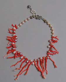 coral pearl necklace